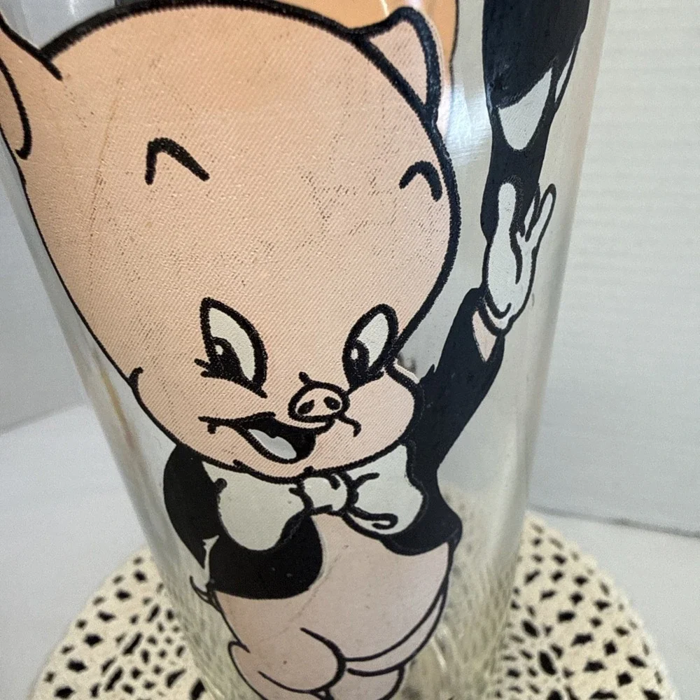 Vtg.Pepsi Collector Series Glass Yosemite Sam& Porky Pig Warner Bros 1976 Set 2